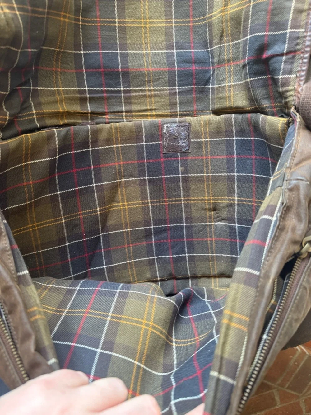 Barbour canvas and leather Messenger Bag with Adjustable Strap